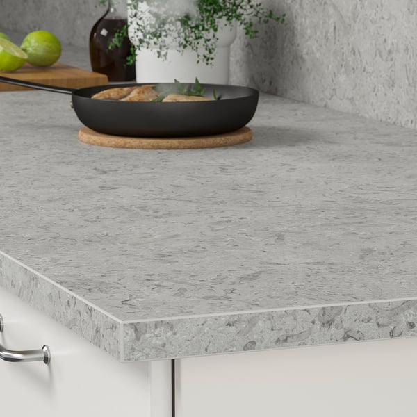 SÄLJAN Countertop, white/light gray stone effect/laminate, 98x11/2 - IKEA