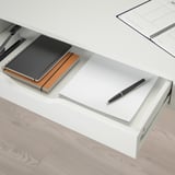 EKBY ALEX Shelf with drawers, white, 46 7/8x11 3/8 "