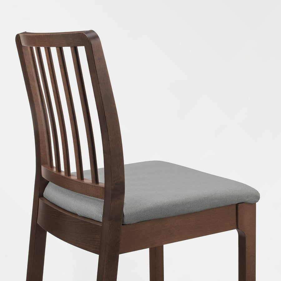 EKEDALEN Bar stool with backrest, brown/Orrsta light gray, 75 cm (291/2