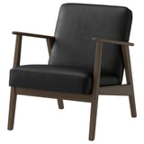 EKENÄSET Armchair, walnut effect/Grann/Bomstad black