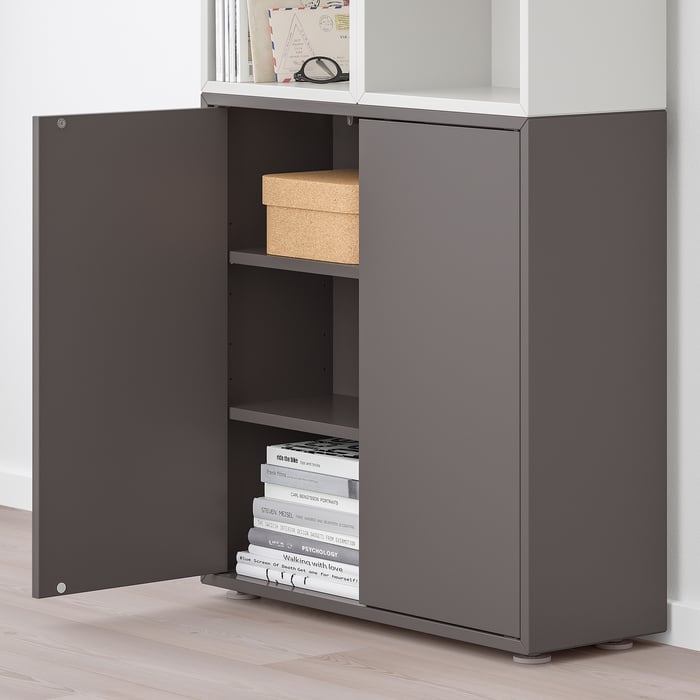 EKET Storage combination with feet dark gray, light gray