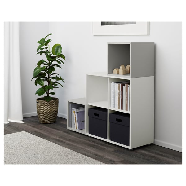 EKET Storage combination with feet, white/light gray, 105x35x107 cm