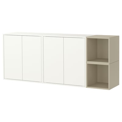 EKET Wall-mounted cabinet combination, white/beige, 68 7/8x13 3/4x27 1/2 "