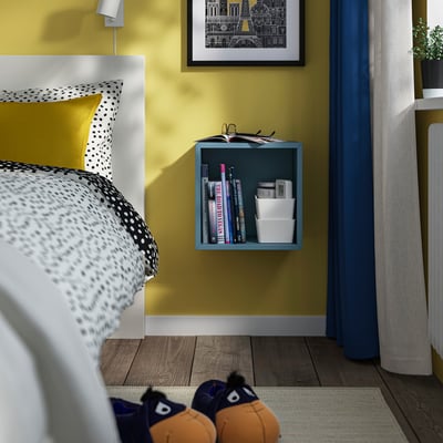 EKET Wall-mounted shelving unit, dark gray-blue, 13 3/4x9 7/8x13 3/4 "