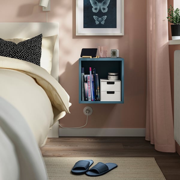 EKET Wall-mounted shelving unit, dark gray-blue, 13 3/4x13 3/4x13 3/4 "