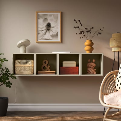 EKET Wall-mounted storage combination, beige, 55 1/8x13 3/4x13 3/4 "