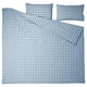 EKTANDVINGE Duvet cover and pillowcase(s), dark blue white/check, Full/Queen (Double/Queen)
