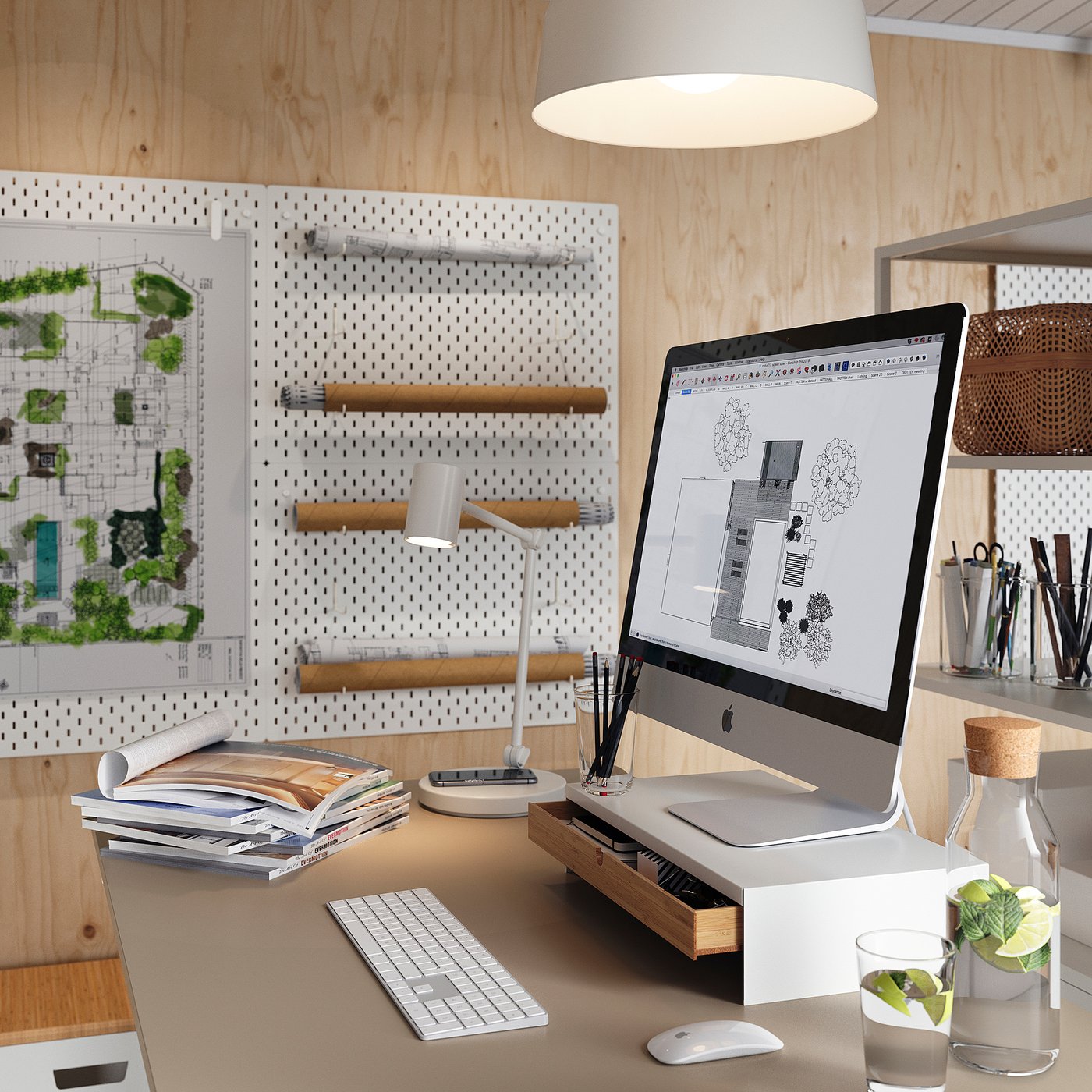 ELLOVEN monitor stand with drawer, white - IKEA CA