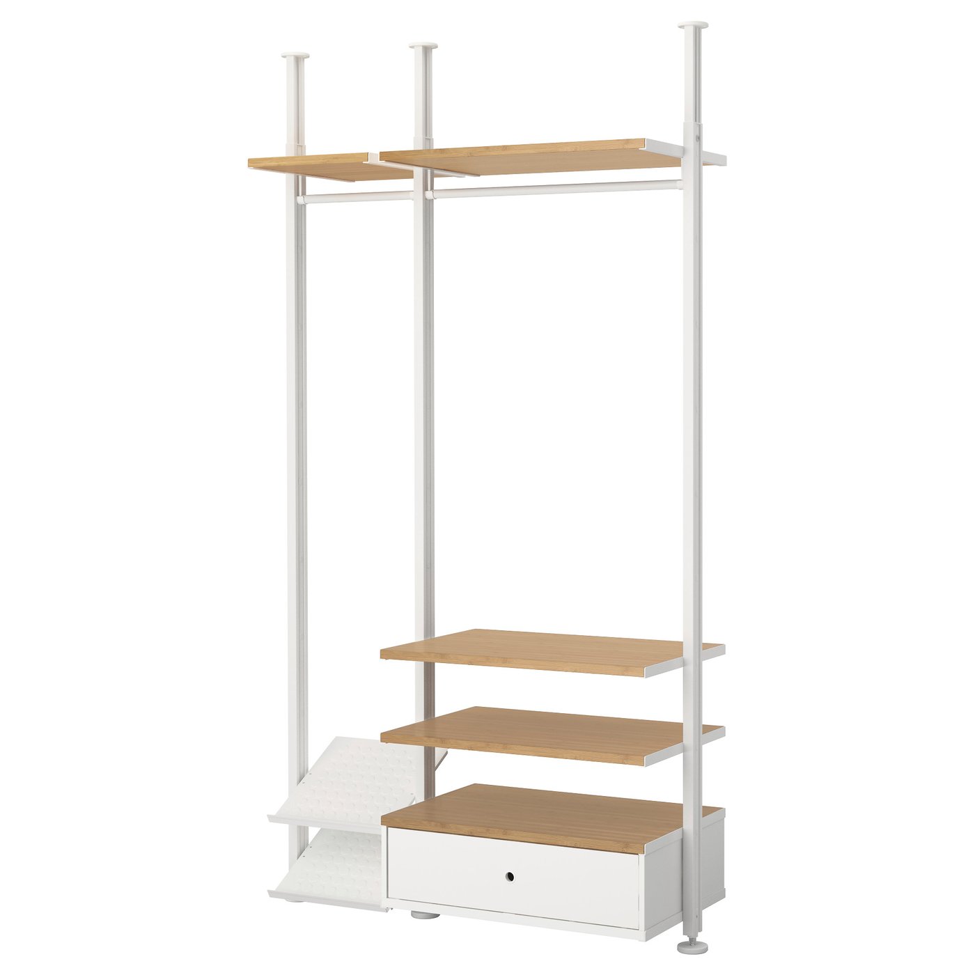 ELVARLI 2 section shelving unit - white, bamboo - IKEA