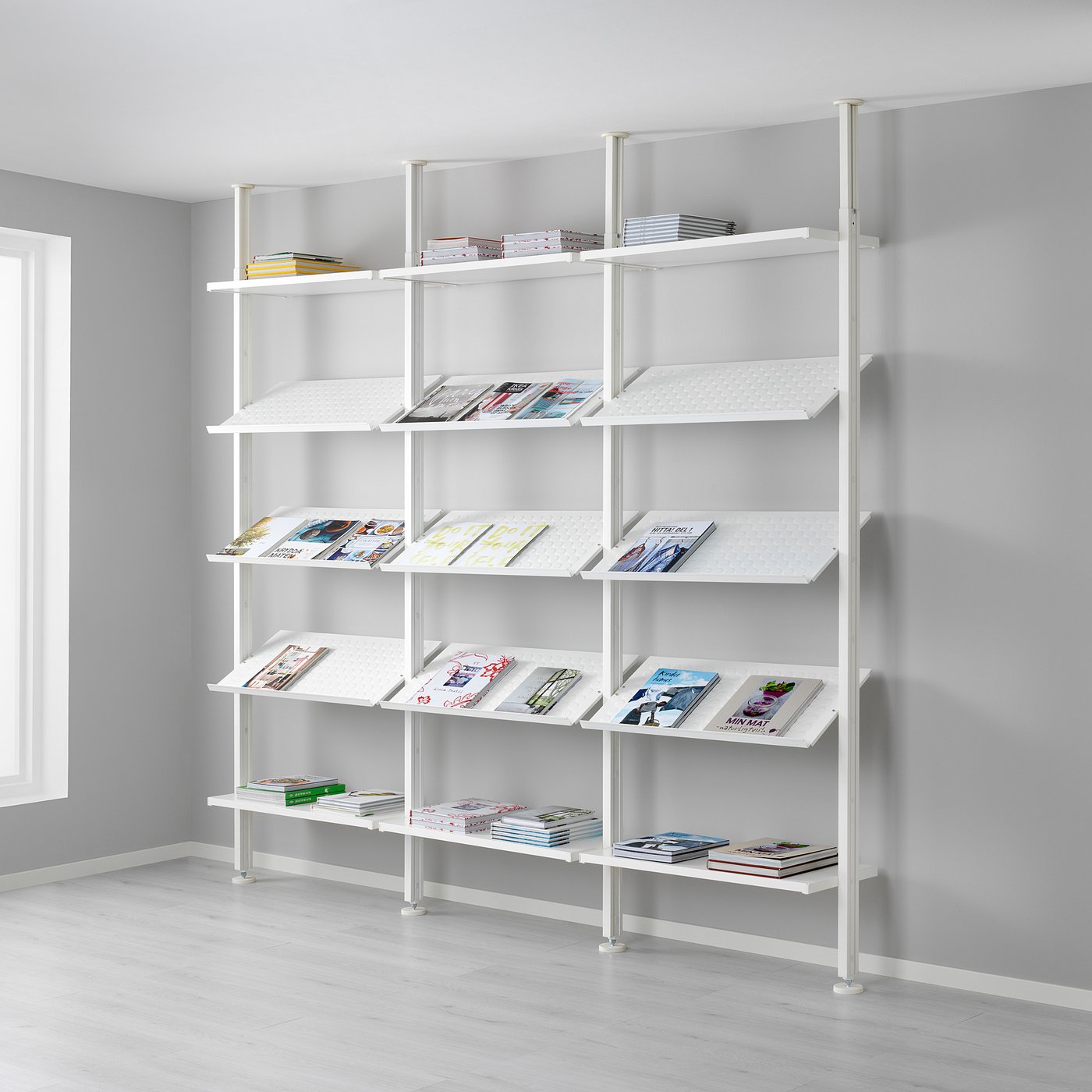 ELVARLI open storage combination, white, 258x36x222-350 cm (1013 ELVARLI open storage combination, white, 258x36x222-350 cm (1013
