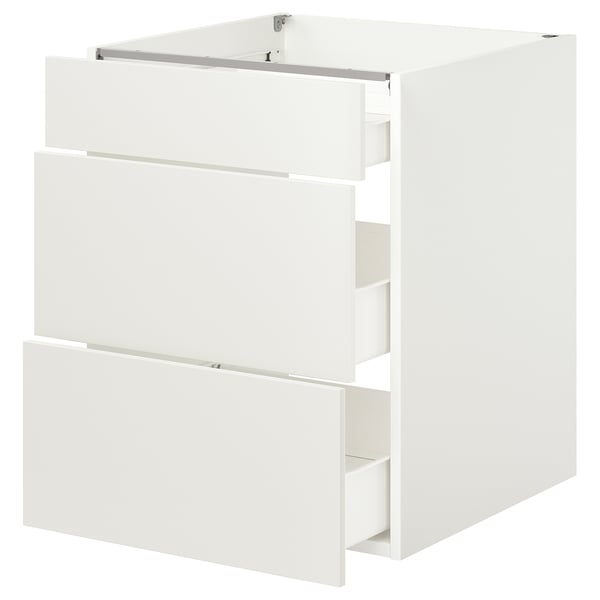 ENHET Base cabinet with 3 drawers, white, 24x24 3/4x30 "