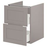 ENHET Base cb f sink w 2 drawers, gray/gray frame, 18x18 3/4x24 "
