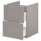 ENHET Base cb f sink w 2 drawers, gray/gray frame, 18x18 3/4x24 "