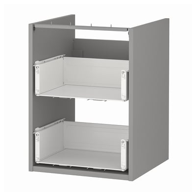 ENHET Base cb f sink w 2 drawers, gray, 18x18x24 "
