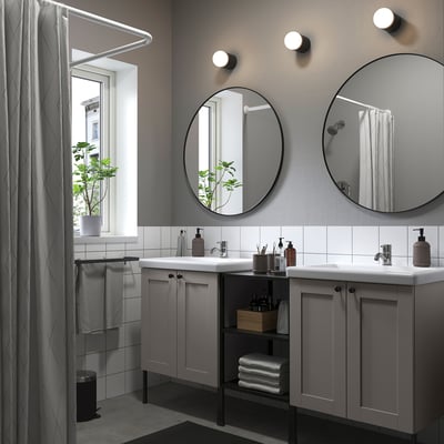 ENHET Bathroom, anthracite/gray frame, 24 "
