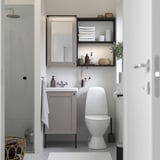 ENHET Bathroom, anthracite/gray frame, 18x18x24 "