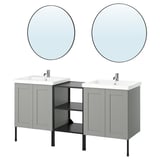 ENHET Bathroom, anthracite/gray frame, 24 "