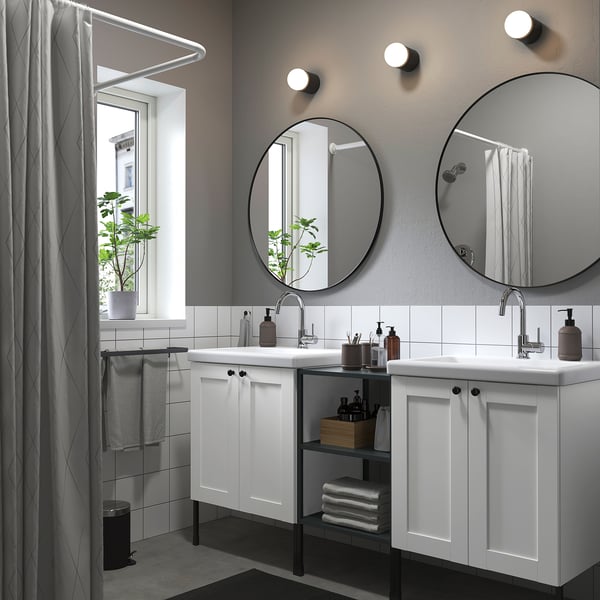 ENHET Bathroom, anthracite/white frame, 24 "