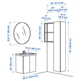 ENHET Bathroom, anthracite/white frame, 24 "