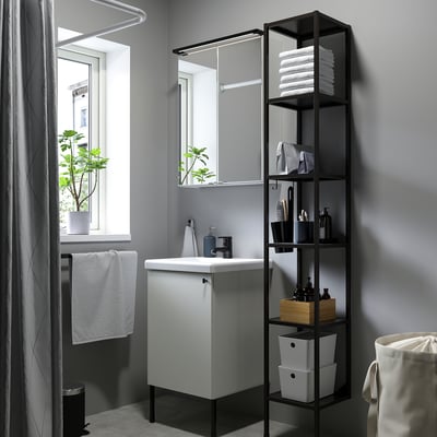 ENHET Bathroom, anthracite/white, 18 "