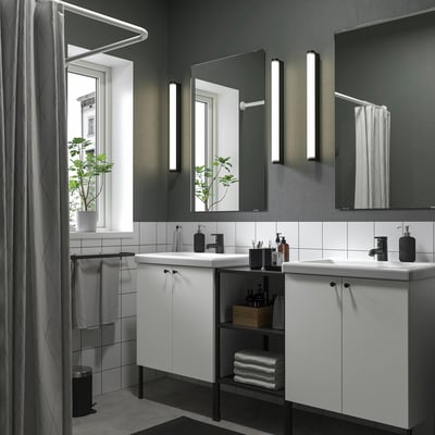 ENHET Bathroom, anthracite/white, 24 "