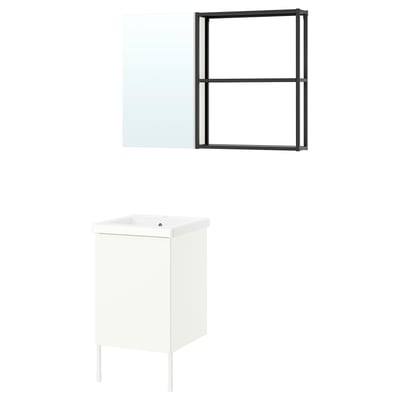 ENHET Bathroom, anthracite/white, 18 "
