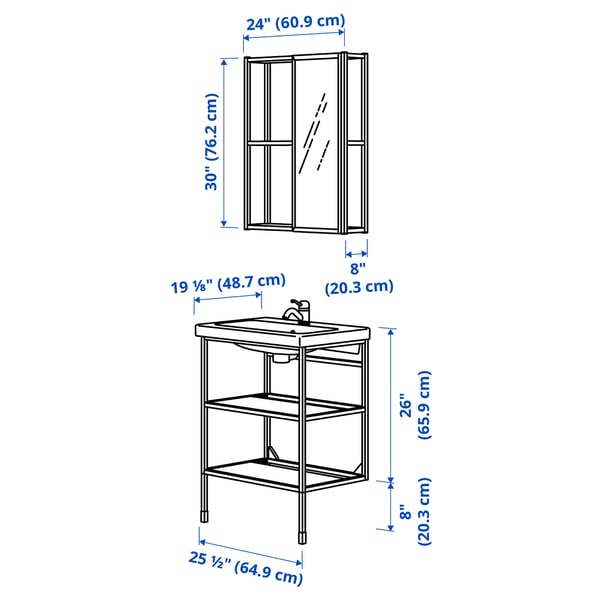 ENHET Bathroom, anthracite, 24 "