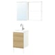ENHET Bathroom, white/oak effect, 18x18x24 "