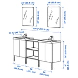 ENHET Bathroom, white/oak effect, 24 "