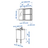 ENHET Bathroom, white/white frame, 18x18x24 "