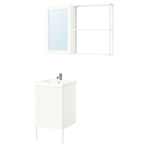 ENHET Bathroom, white/white frame, 18x18x24 "