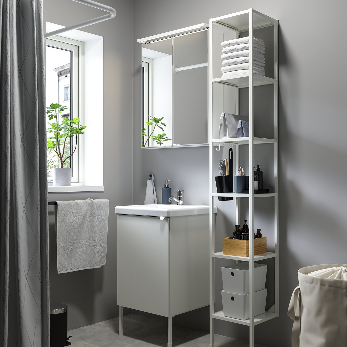 ENHET bathroom, white, 46 cm (18