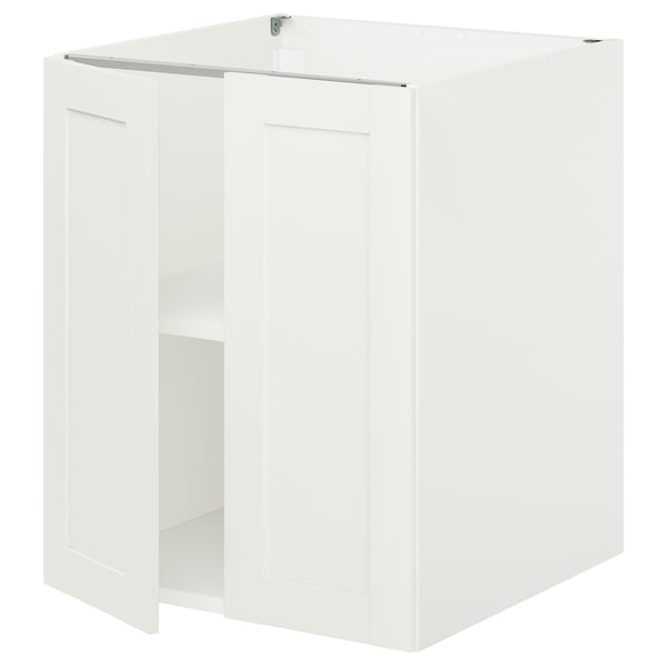 ENHET Bc w shlf/doors, white/white frame, 24x24 3/4x30 "
