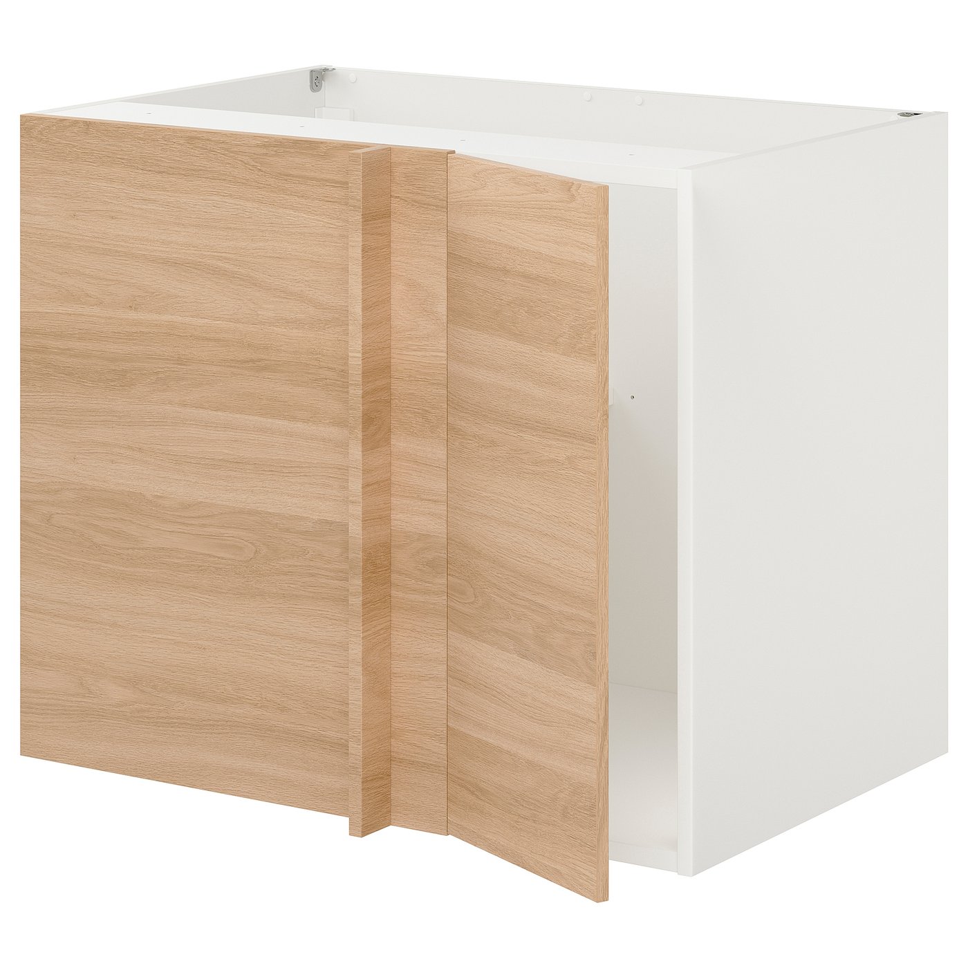 ENHET corner base with shelf/door, white/oak effect IKEA CA