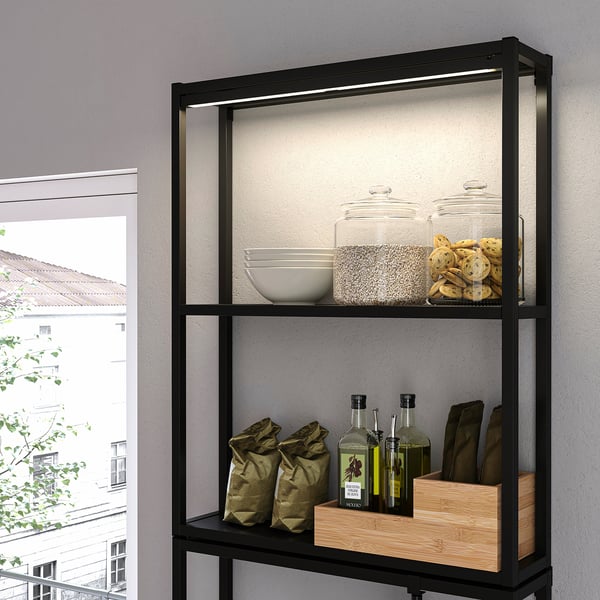 ENHET Corner kitchen, anthracite/gray frame