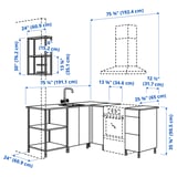 ENHET Corner kitchen, anthracite/gray frame