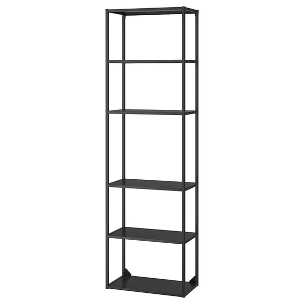 ENHET High fr w shelves, anthracite, 24x12x80 "