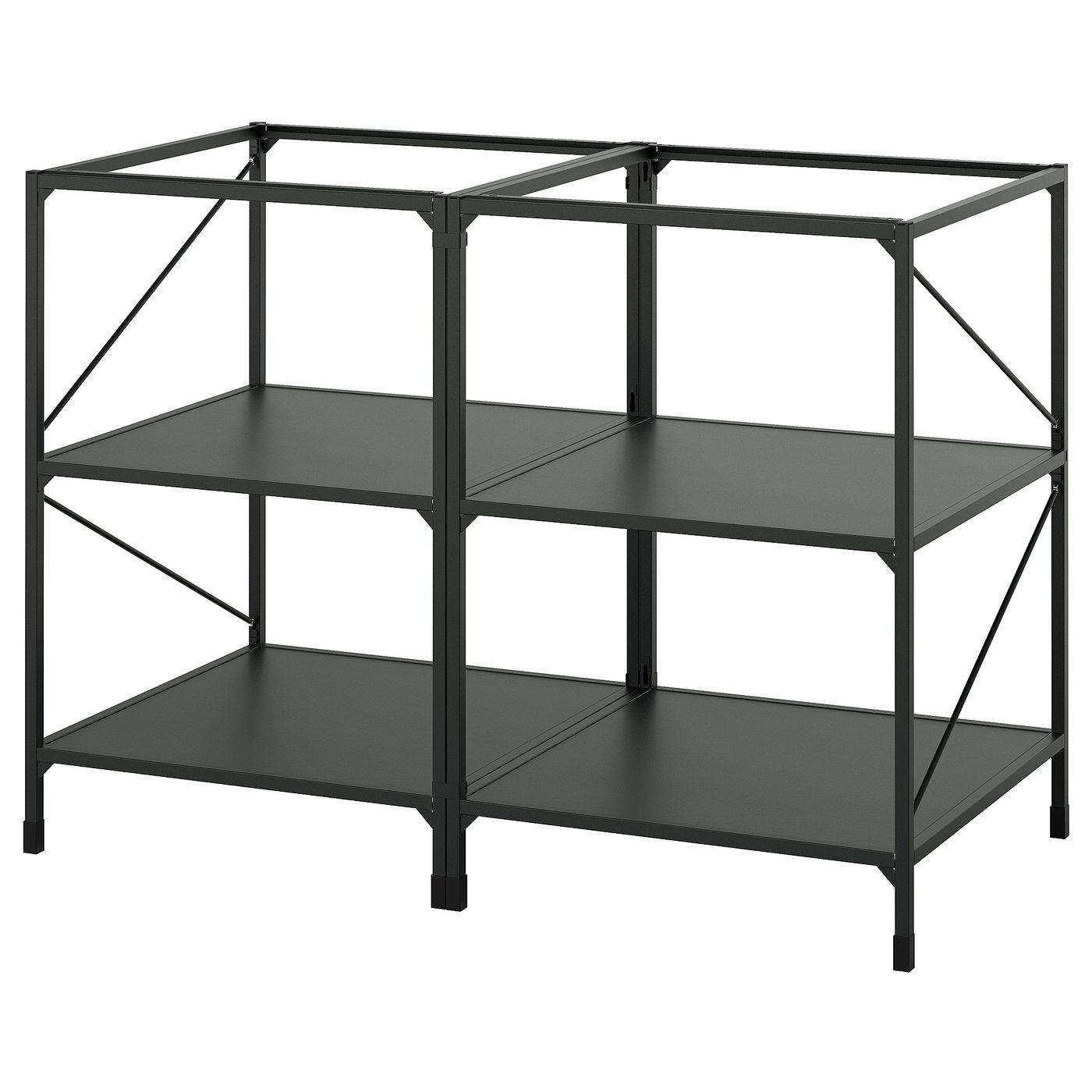 ENHET kitchen island frame with shelves, anthracite, 61 cm (24