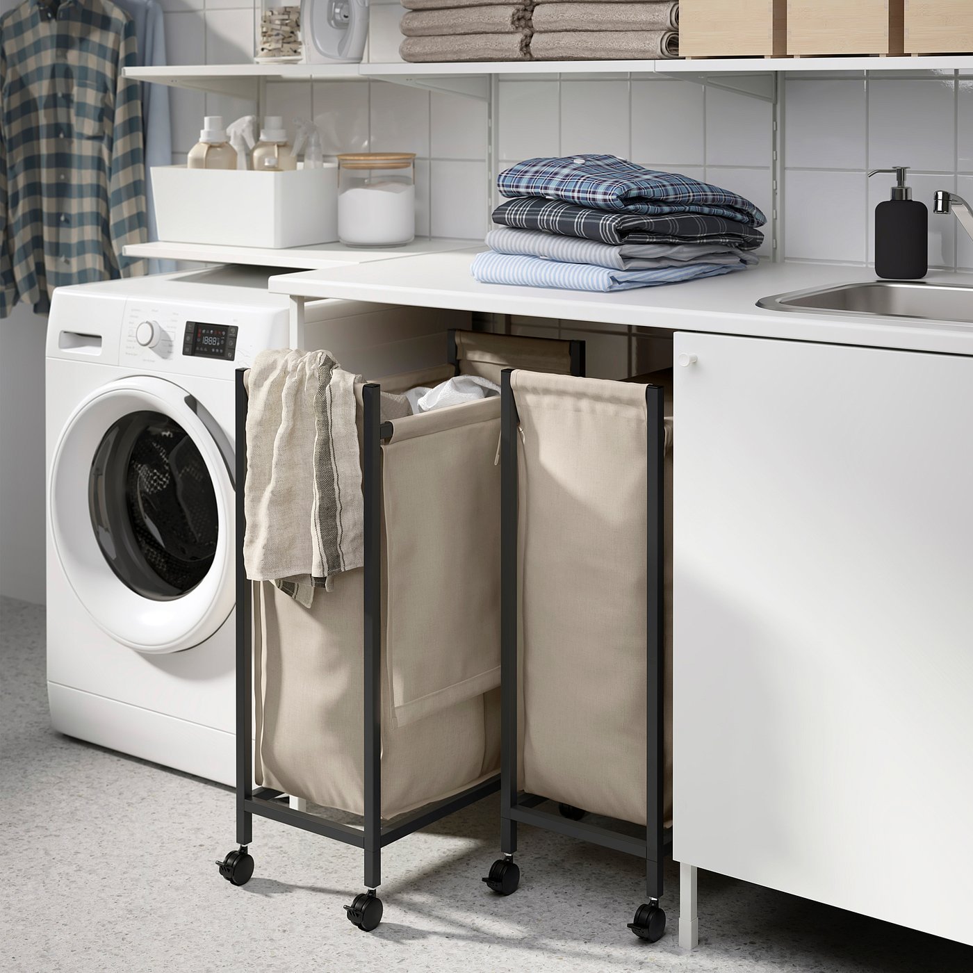 ENHET laundry bin with casters, anthracite, 80 l (21 gallon) - IKEA CA