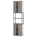 ENHET Storage combination, anthracite/gray frame, 24x12 3/4x90 "