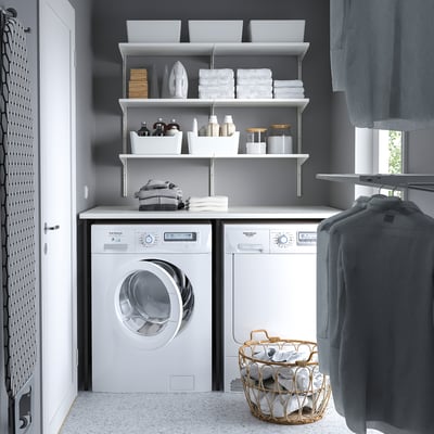 ENHET Storage combination, anthracite/white laminate, 61 1/2x34x40 5/8 "