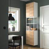 ENHET Storage combination, white/oak effect, 24x12 3/4x90 "