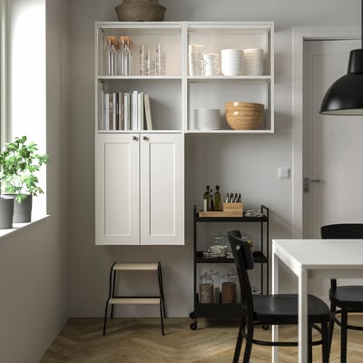 ENHET Storage combination, white/white frame, 48x12 3/4x60 "
