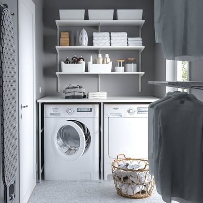ENHET Storage combination, white/white laminate, 61 1/2x34x40 5/8 "