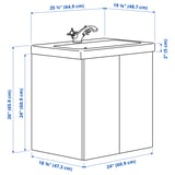 ENHET / TVÄLLEN Sink cab w doors/sink/tap, white/oak effect, 25 1/2x19 1/8x26 "