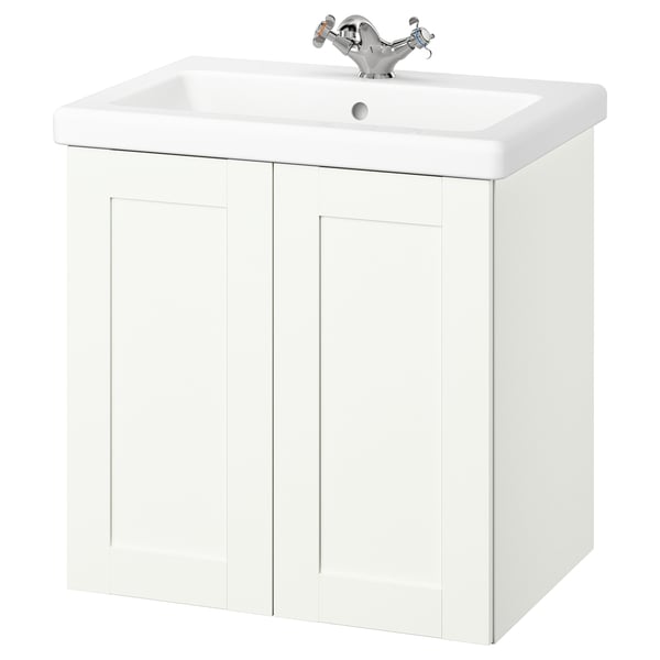 ENHET / TVÄLLEN Sink cab w doors/sink/tap, white/white frame, 25 1/2x19 1/8x26 "