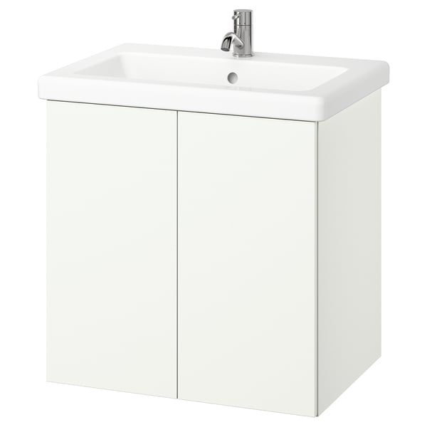 ENHET / TVÄLLEN Sink cab w doors/sink/tap, white, 25 1/2x19 1/8x26 "
