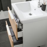 ENHET / TVÄLLEN Sink cab w drawers/sink/tap, white/oak effect, 25 1/2x19 1/8x26 "