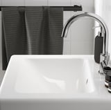 ENHET / TVÄLLEN Sink cab w drawers/sink/tap, white/oak effect, 19 5/8x19 1/8x26 "
