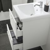 ENHET / TVÄLLEN Sink cab w drawers/sink/tap, white, 19 5/8x19 1/8x26 "